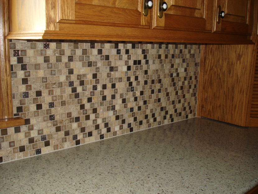 Tiled kitchen backsplash