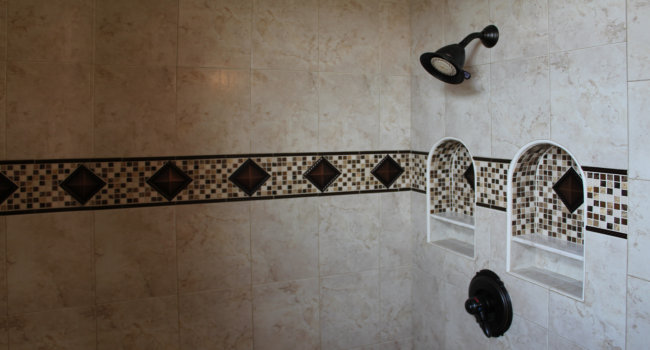 Tiled shower